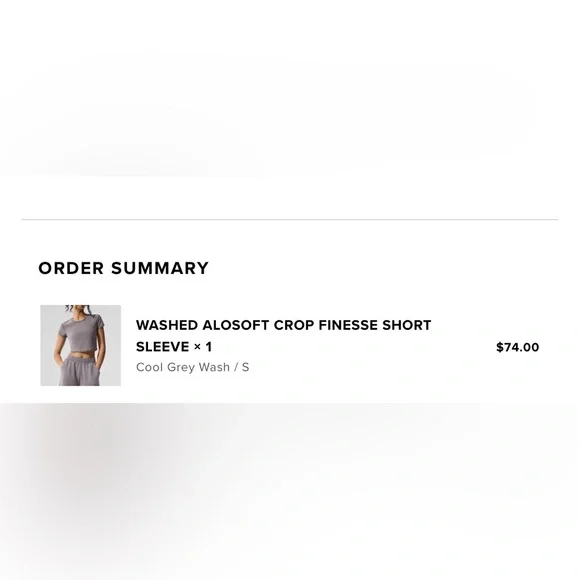 Alo Crop Finesse Short Sleeve, Cool Grey Wash, Small - Picture 4 of 4